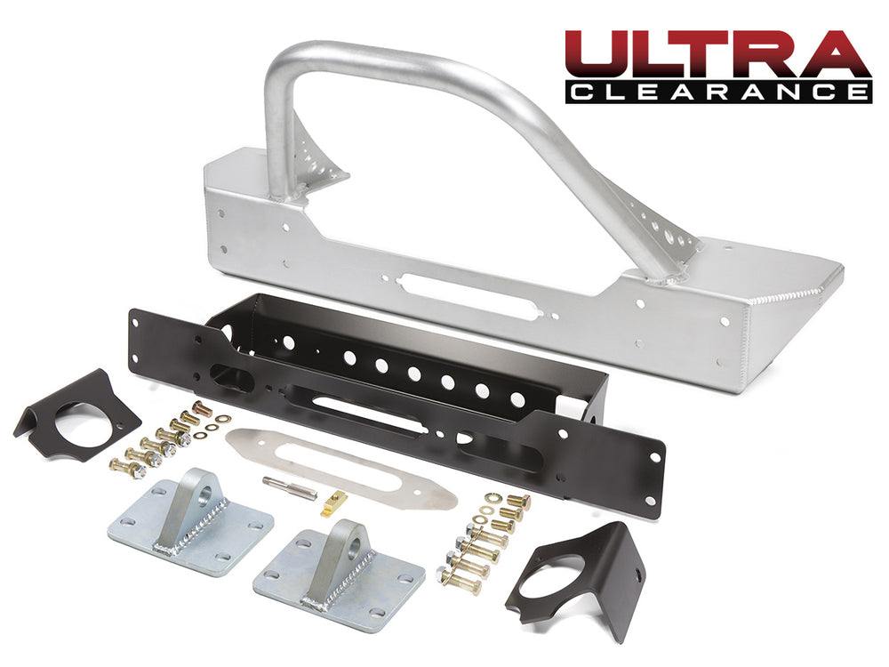 Ultra Clearance JL and JT Front Bumper w/Trail Guard Bar Aluminum 2019-2020 Jeep Wrangler JL and 2020-Current Jeep Gladiator JT GenRight