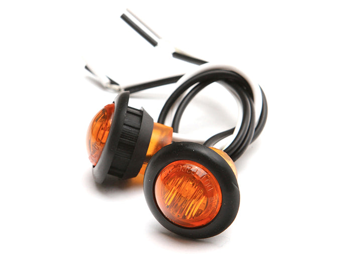 Jeep LED Round Marker Lights .750 Inch Pair Universal Amber GenRight